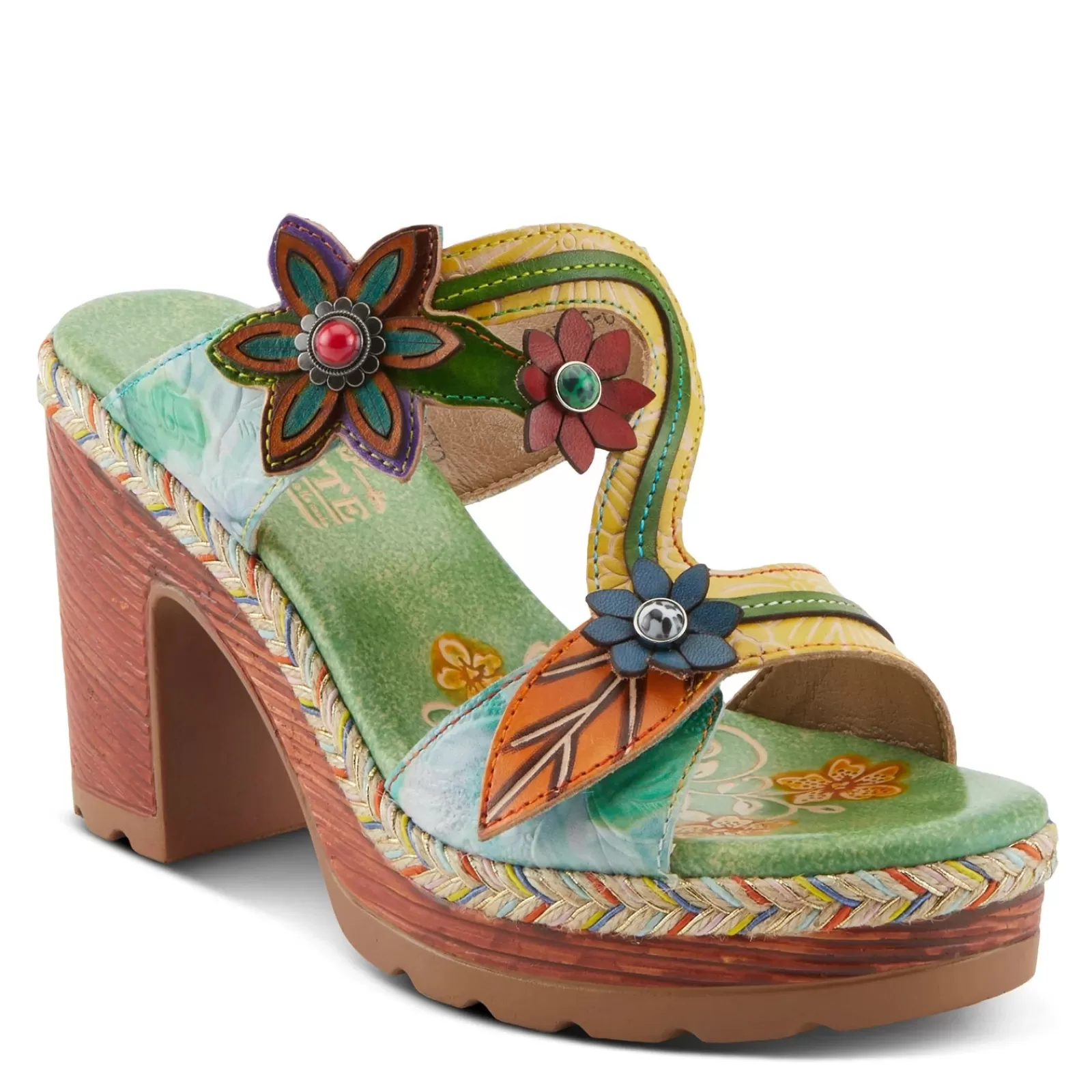 Discount L Artiste Women's L'Artiste By Spring Step, Dreamt Sandal Mint Green Multi