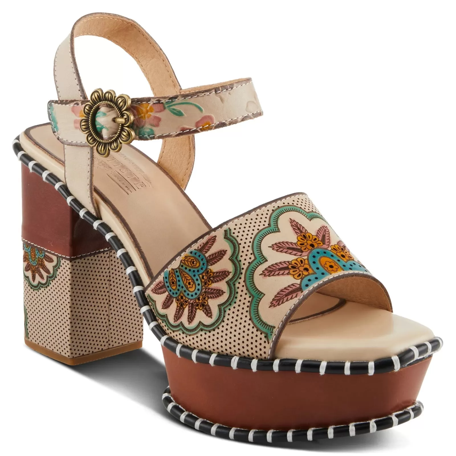 Outlet L Artiste Women's L'Artiste By Spring Step, Gogetem Sandal Beige Multi