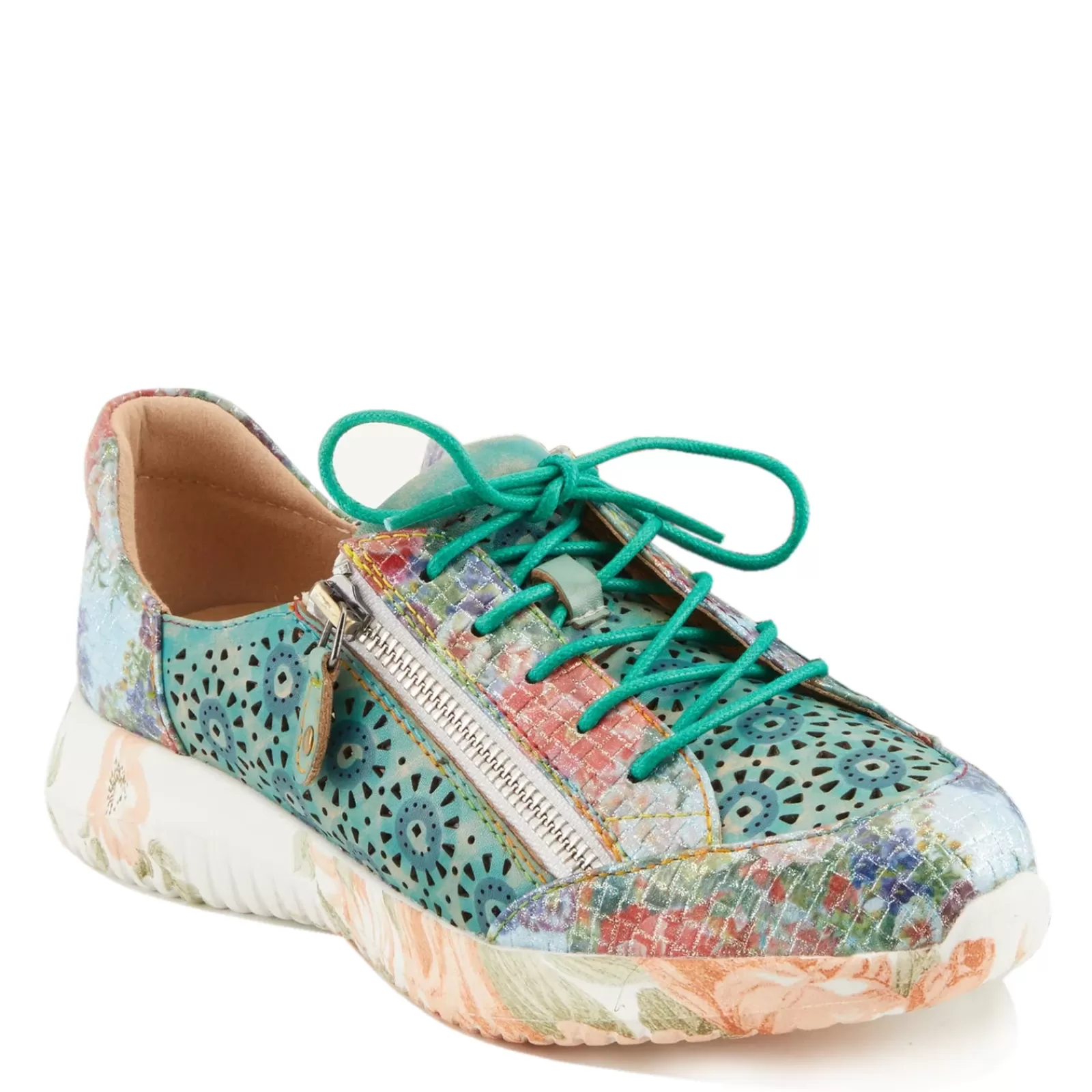 Outlet L Artiste Women's L'Artiste By Spring Step, Jazzie Sneaker Turquoise Multi