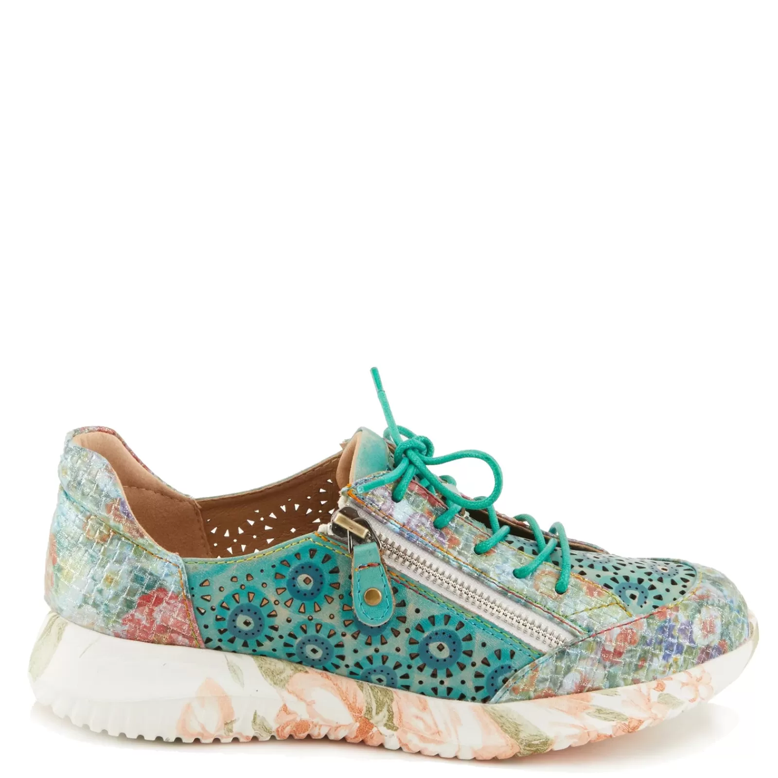 Outlet L Artiste Women's L'Artiste By Spring Step, Jazzie Sneaker Turquoise Multi