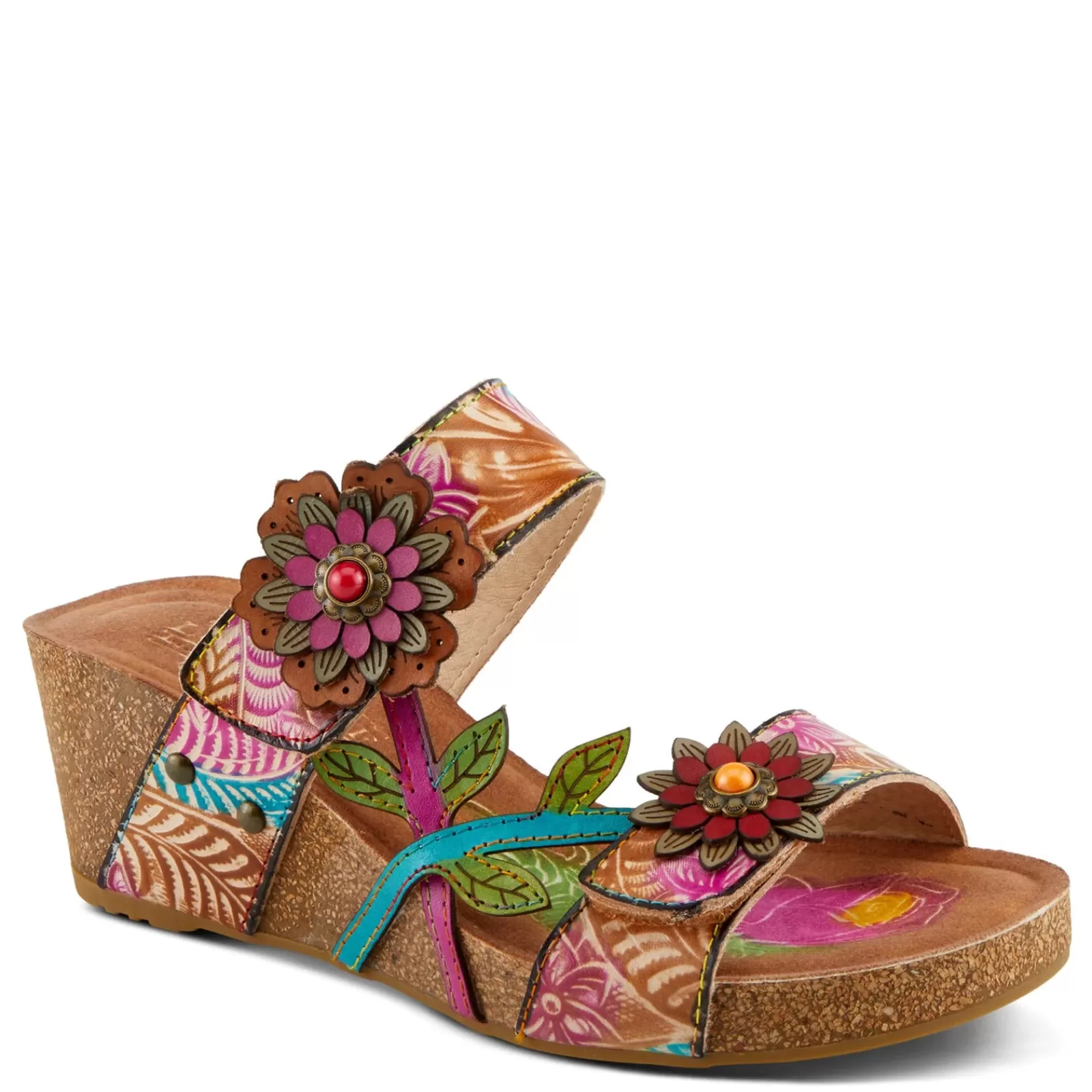 Online L Artiste Women's L'Artiste By Spring Step, Moai Sandal Tan Multi