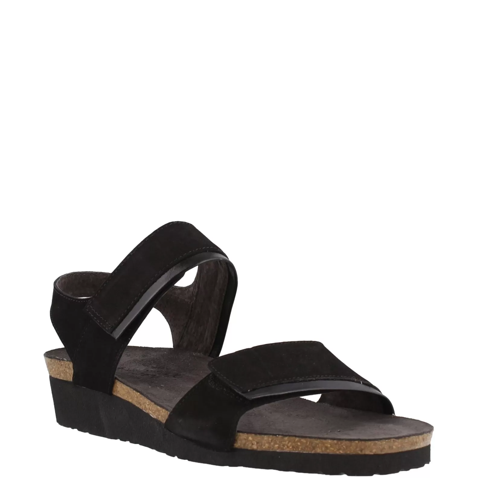 Best Naot Women's , Aisha Sandal - Wide Width Black Nubuck