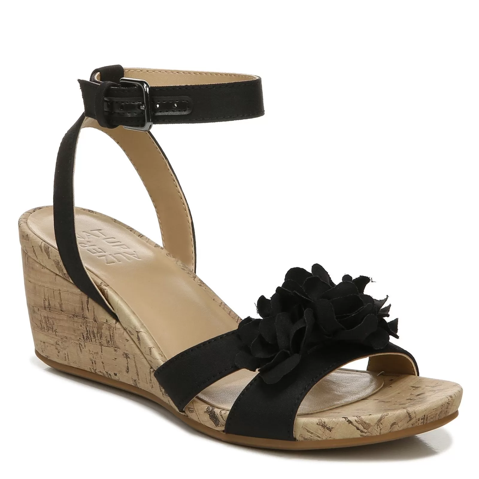 Cheap Naturalizer Women's , Areda Flower Wedge Sandal Black