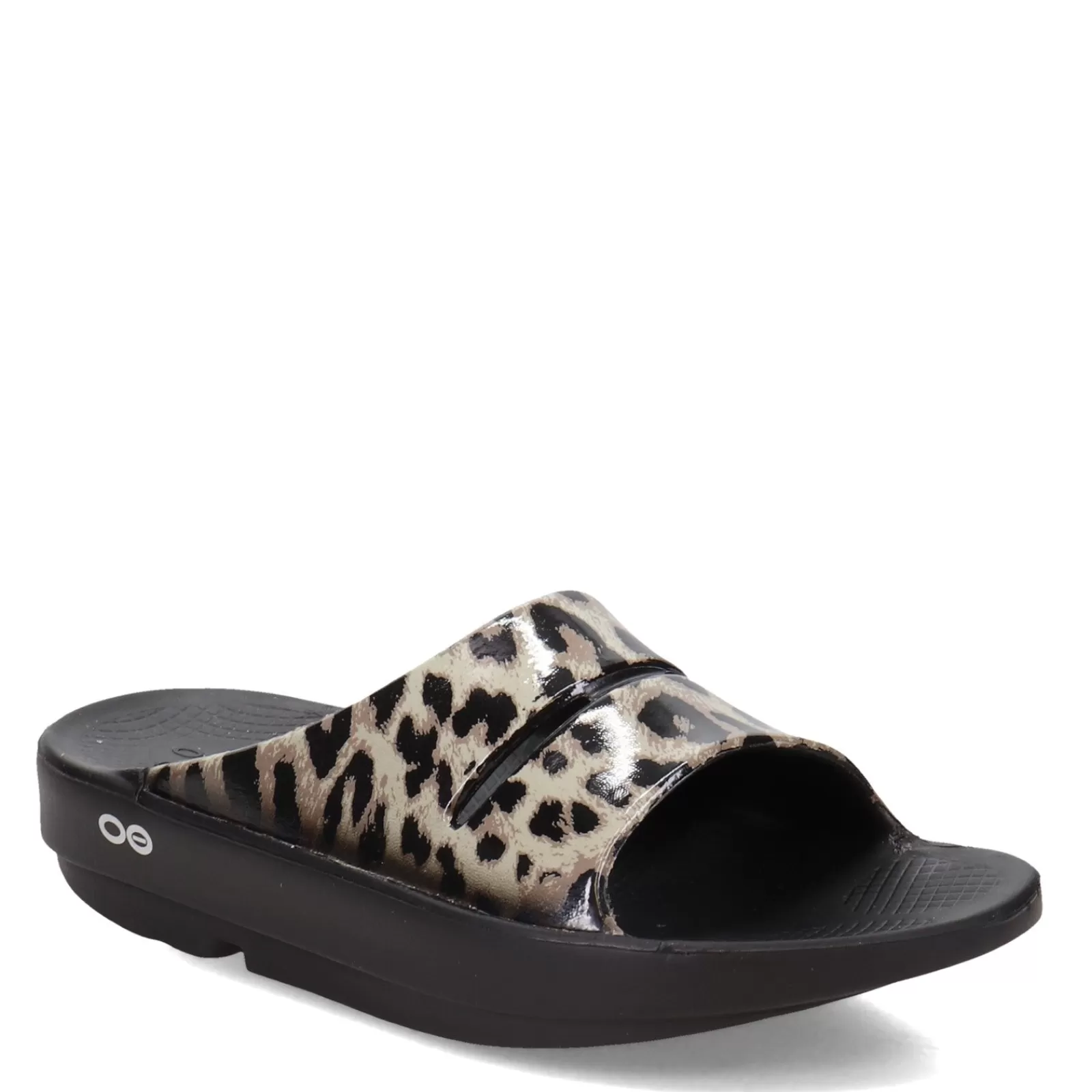 New OOFOS Women's , OOahh Luxe Slide Sandal Cheetah