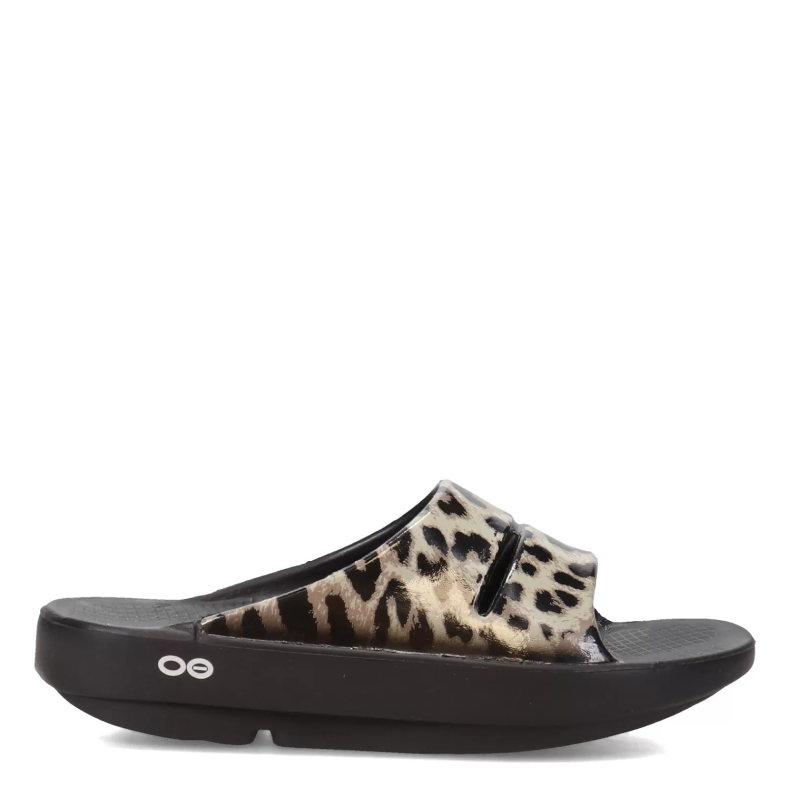 New OOFOS Women's , OOahh Luxe Slide Sandal Cheetah