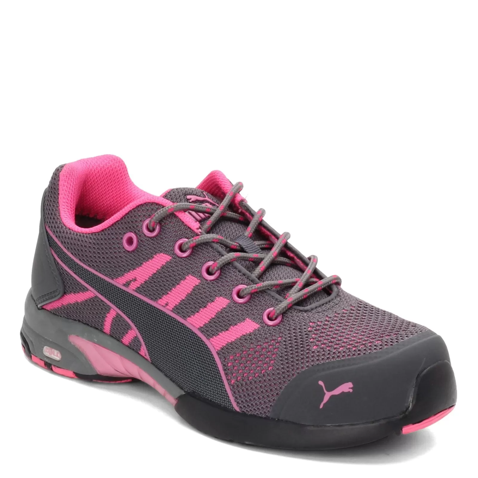 Sale Puma Safety Women's Puma, Celerity Knit Steel Toe Work Shoe Gray Pink