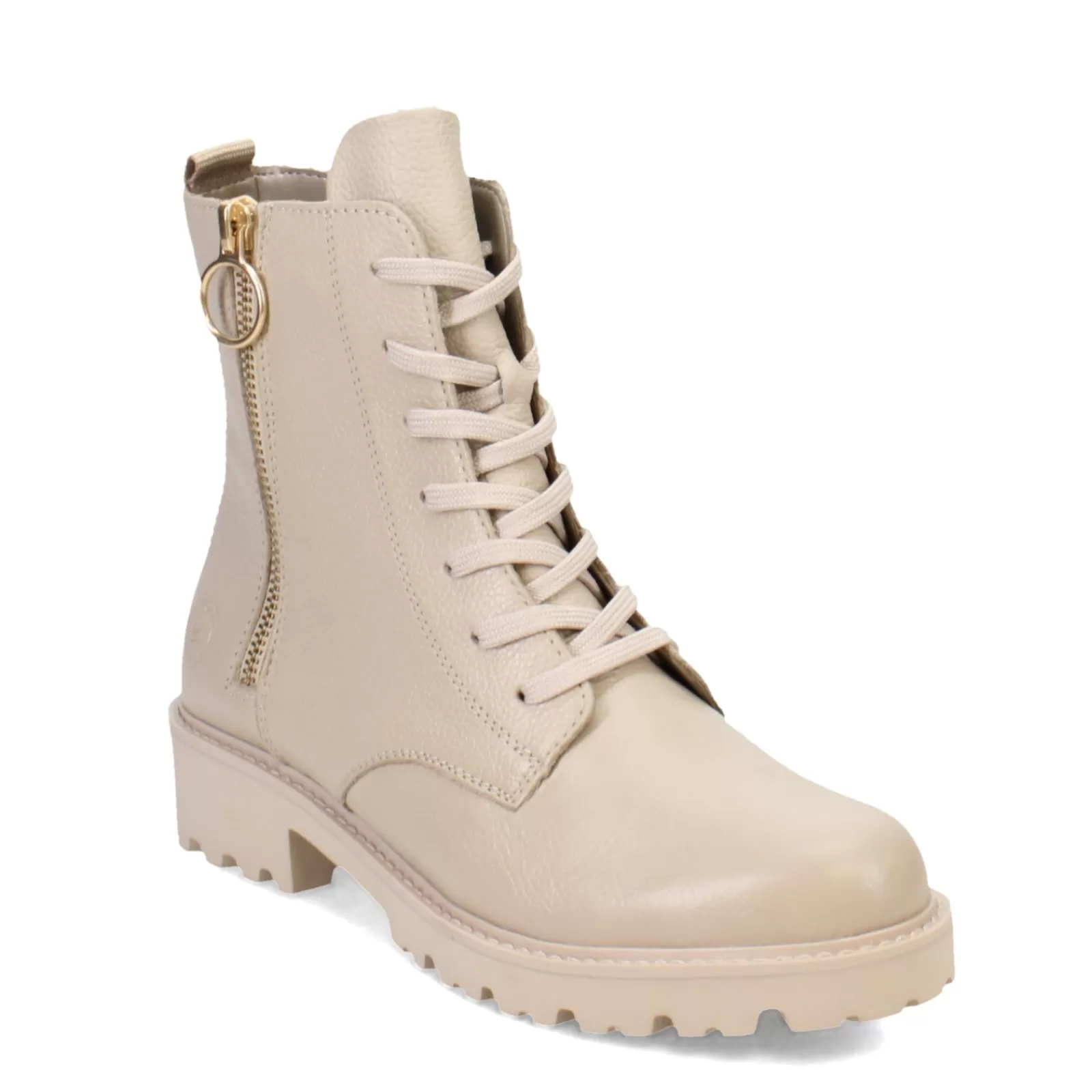 Hot Remonte Women's , D8671 Combat Boot Cream