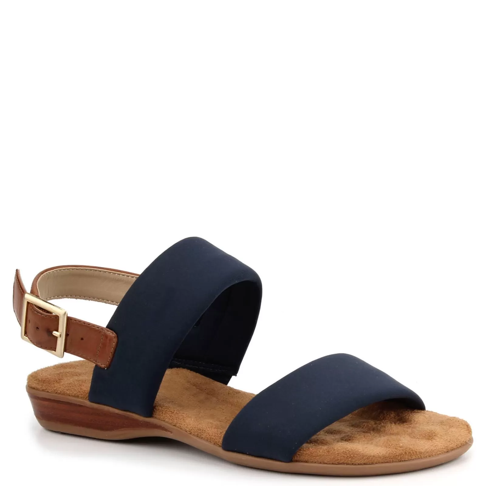 Outlet Ros Hommerson Women's , Cabana Sandal Navy Fabric/ Tan Leather