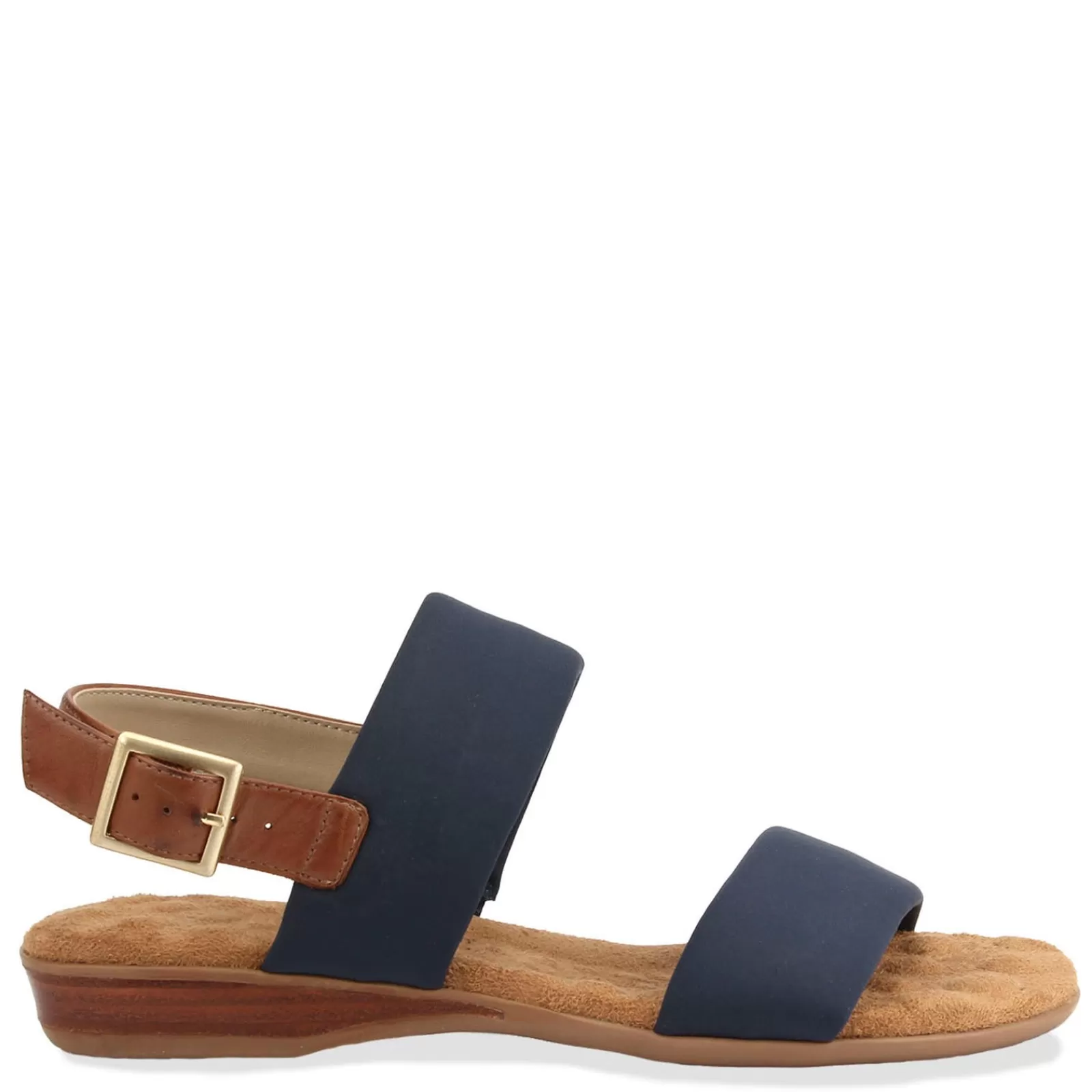 Outlet Ros Hommerson Women's , Cabana Sandal Navy Fabric/ Tan Leather