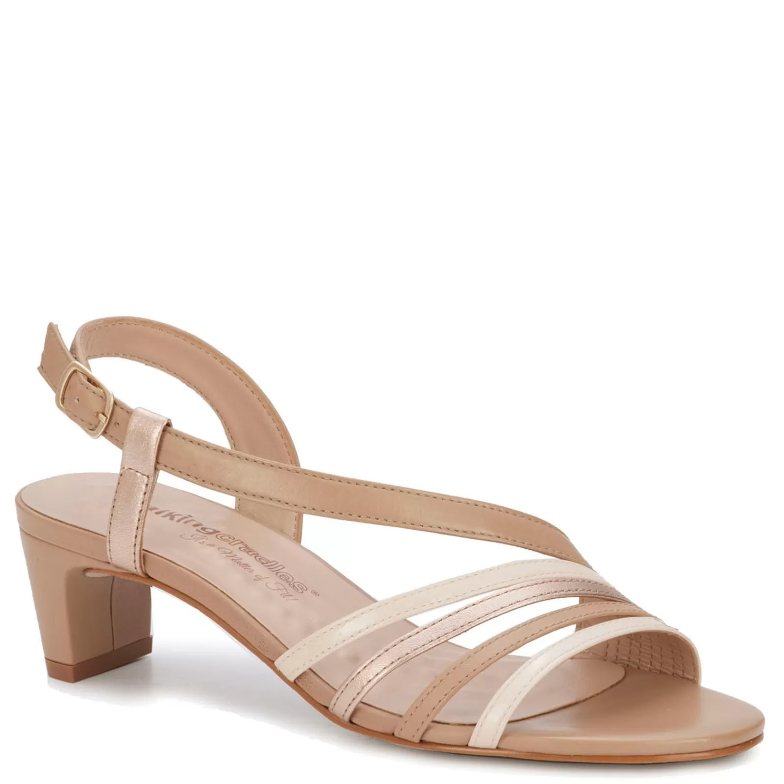 Online Ros Hommerson Women's , Lettie Sandal Rose Gold Metallic Leather