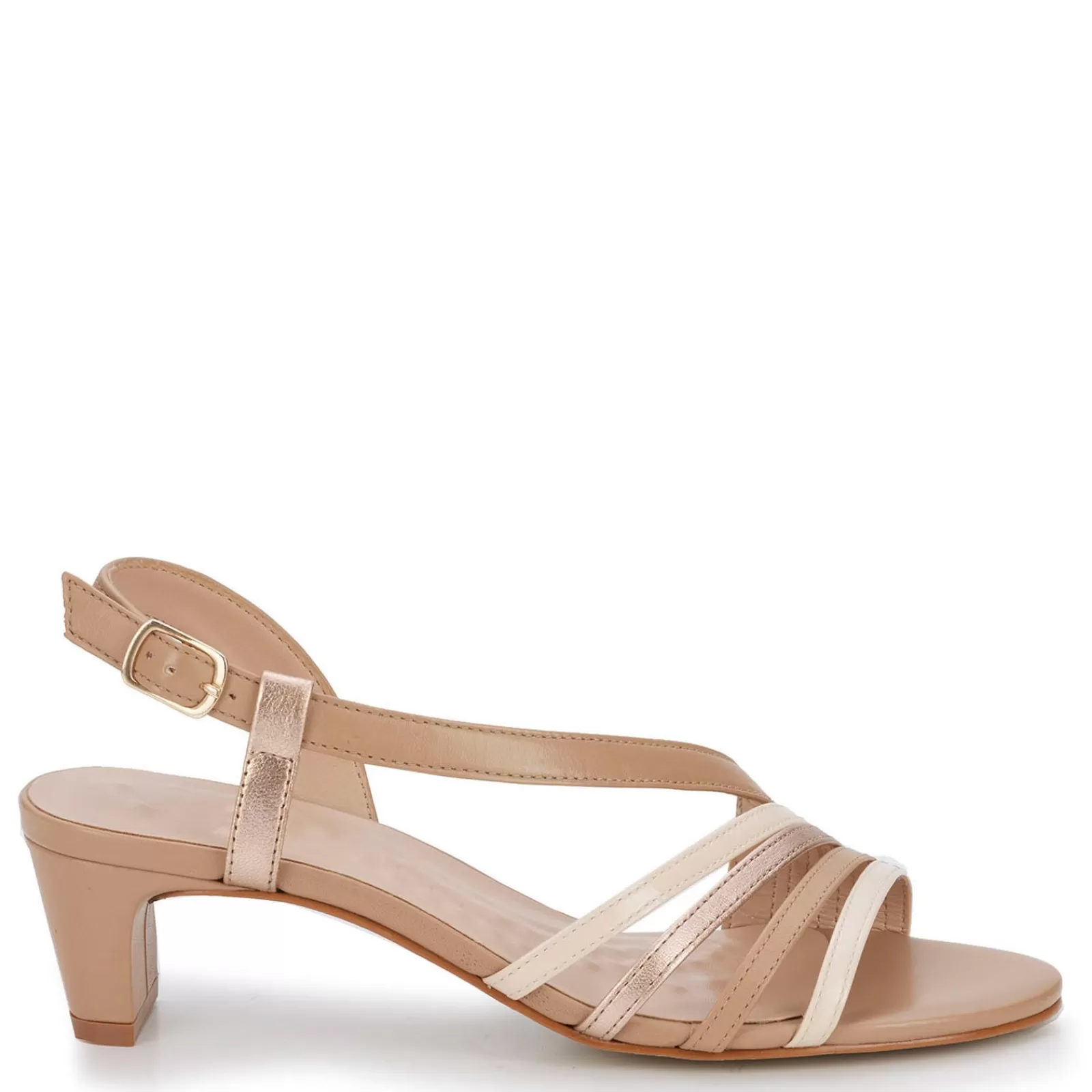 Online Ros Hommerson Women's , Lettie Sandal Rose Gold Metallic Leather