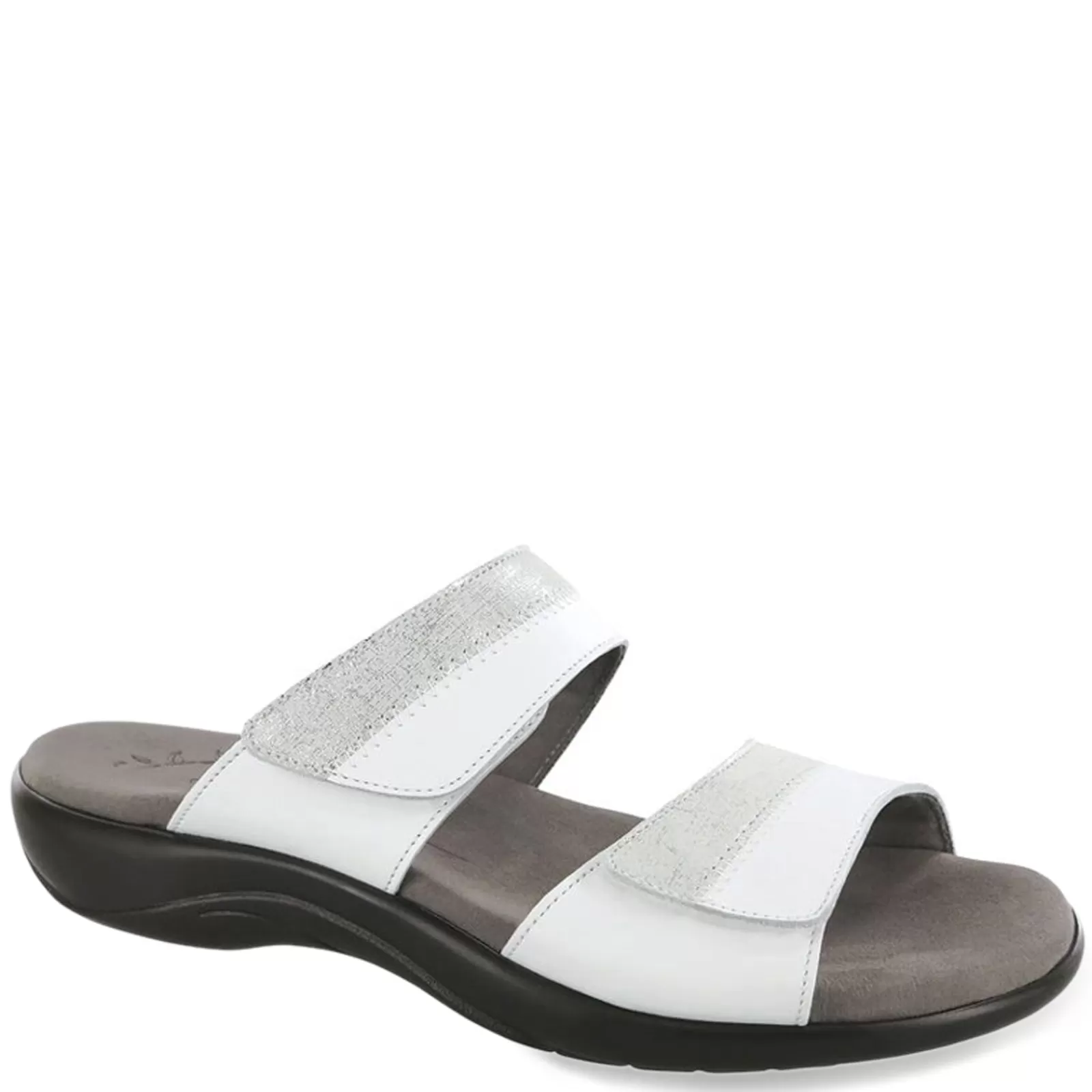 Fashion SAS Women's , Nudu Slide Sandal White Silver