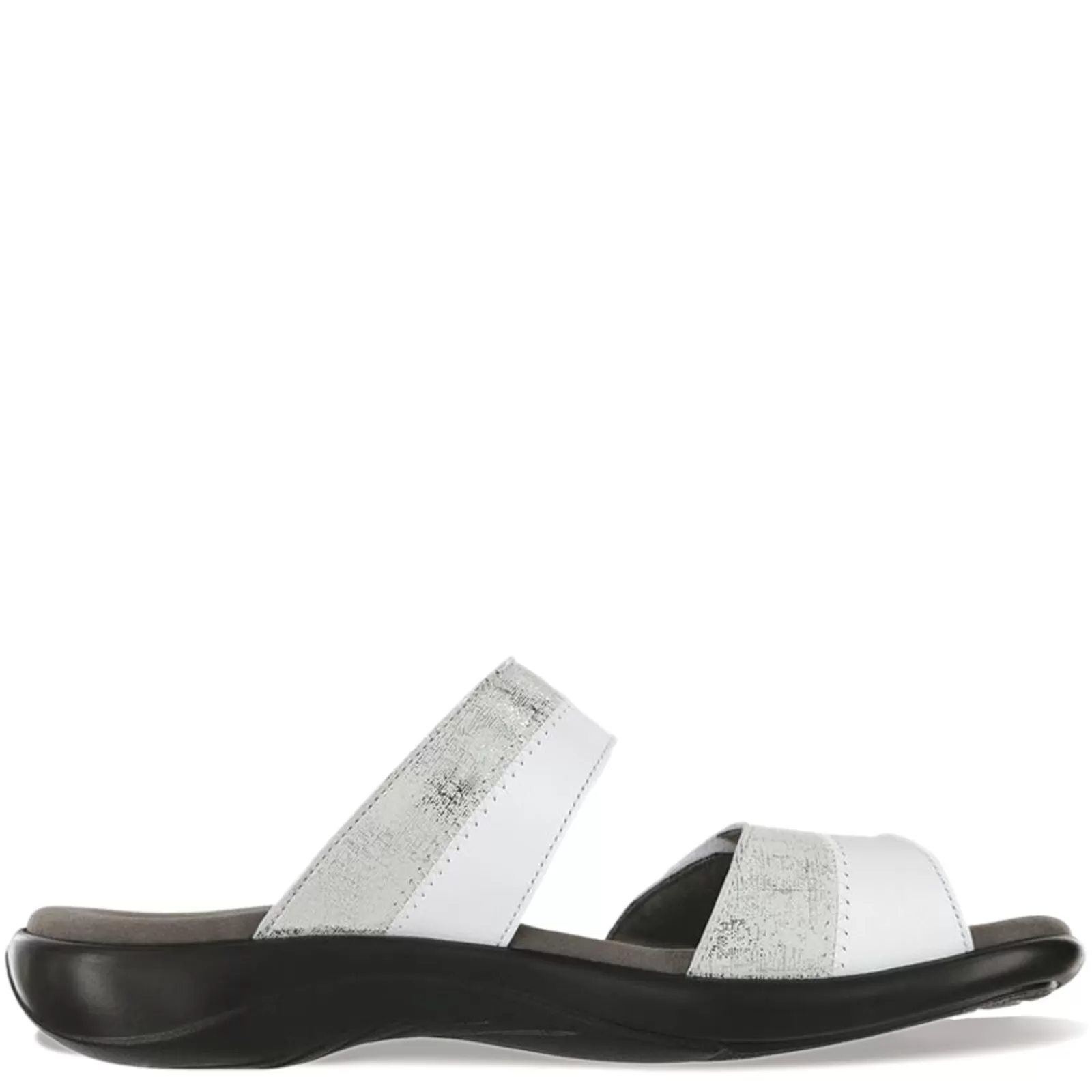 Fashion SAS Women's , Nudu Slide Sandal White Silver