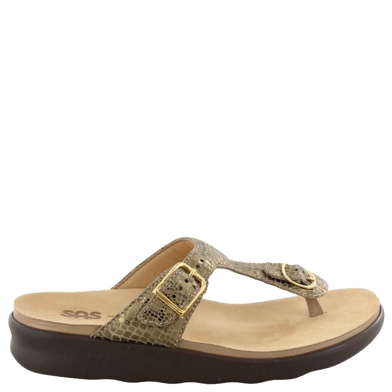 Discount SAS Women's , Sanibel T-Strap Slide Sandal Olive