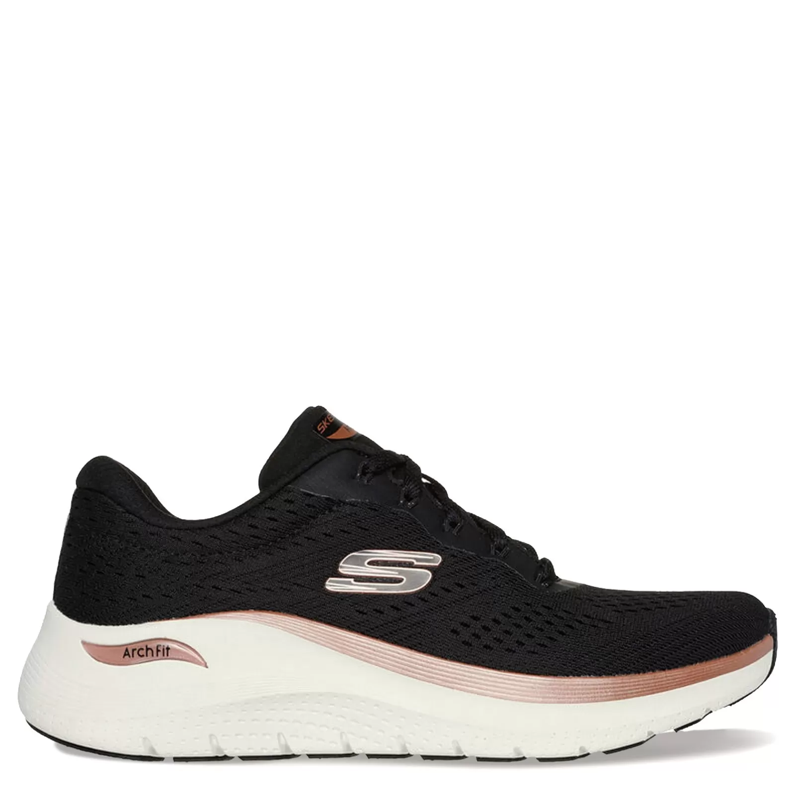 Clearance Skechers Women's , Arch Fit 2.0 - Glow The Distance Sneaker Black/Rose Gold