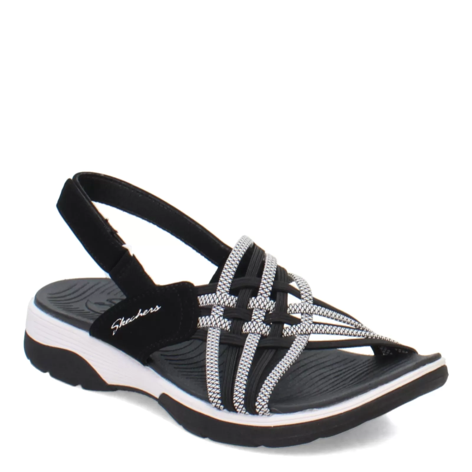 Best Skechers Women's , Arch Fit Reggae Sport Sandal Black/White