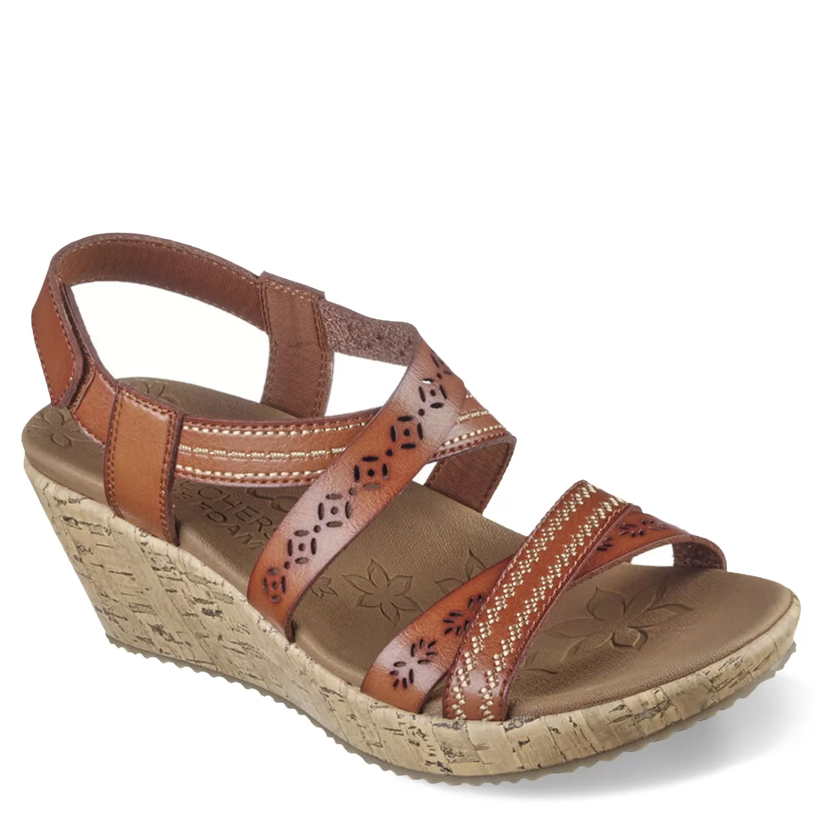 Best Sale Skechers Women's Cali, Beverlee - Delicate Glow Sandal - Wide Width Luggage