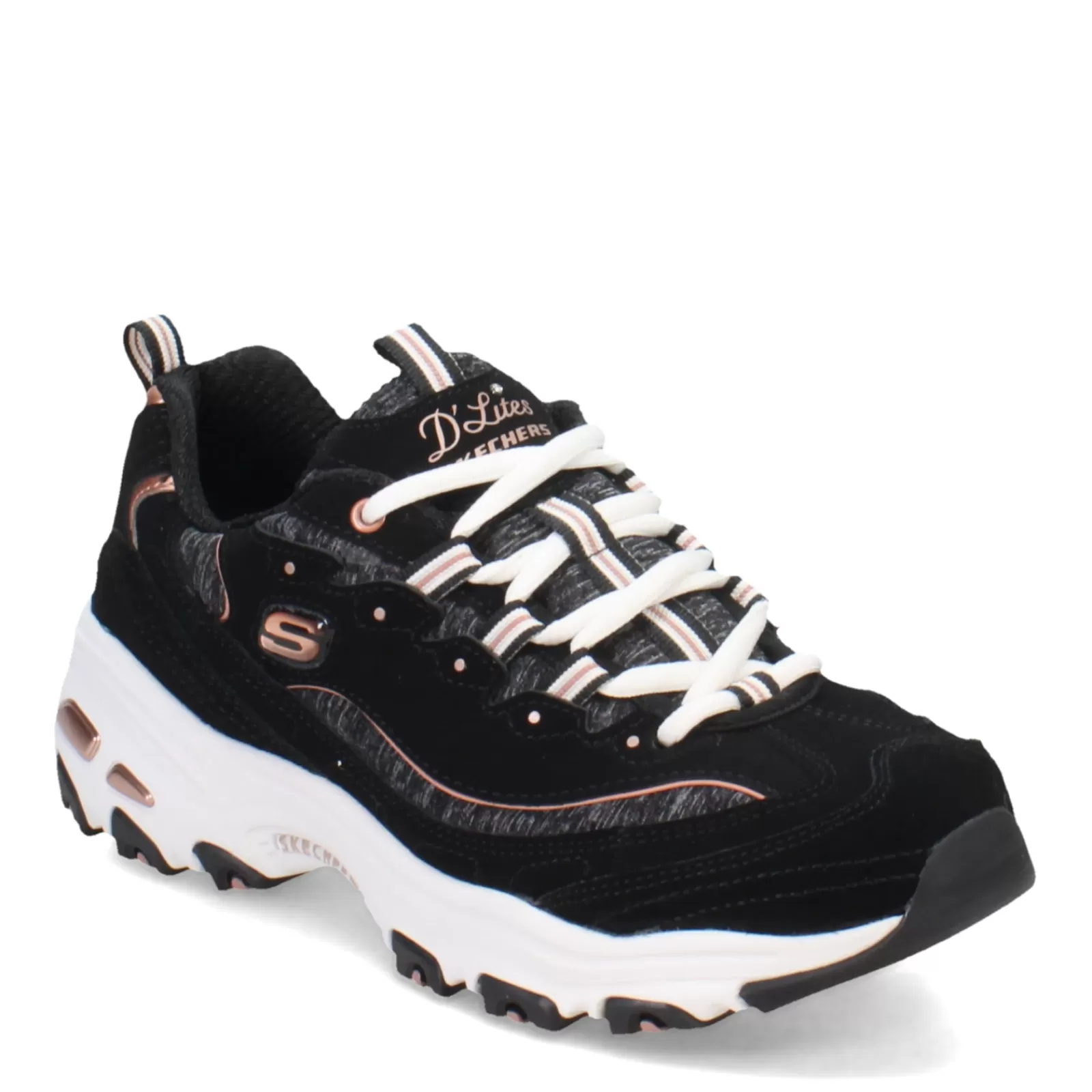 Best Sale Skechers Women's , D'Lites - Me Time Sneaker Black/Rose Gold