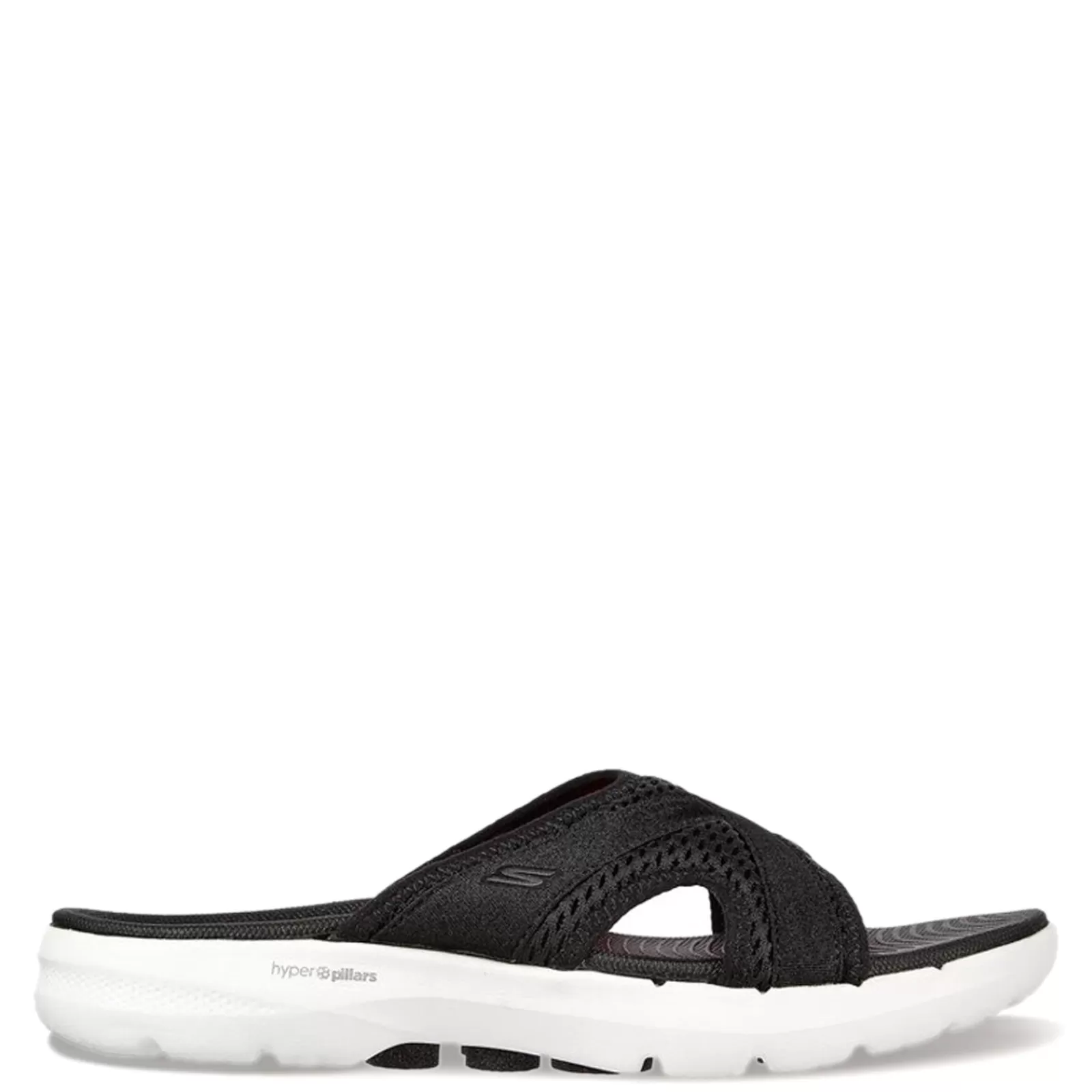 Flash Sale Skechers Women's , GO WALK 6 Sandal - Beach View Sandal Black / White