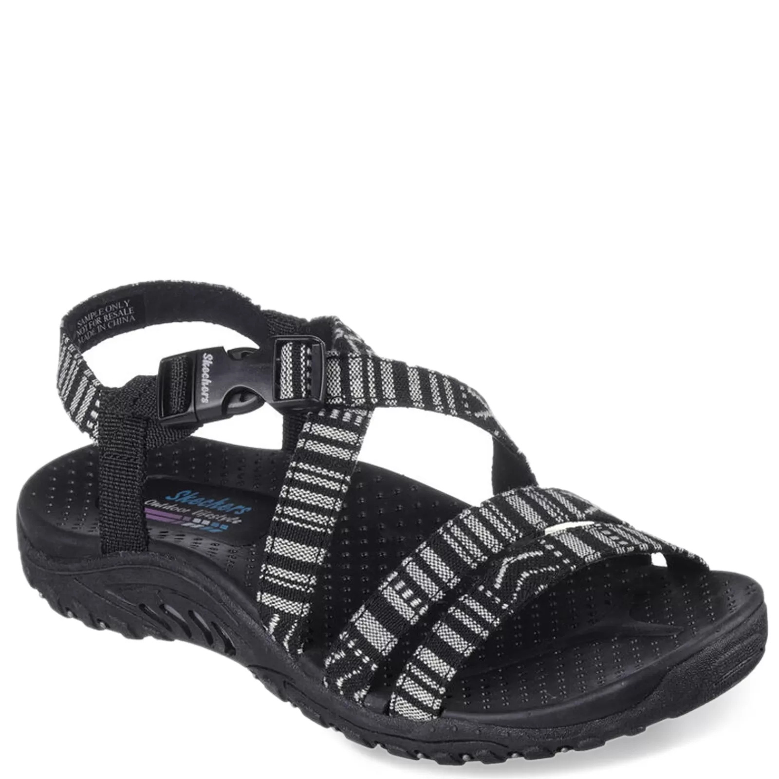 Clearance Skechers Women's , Reggae - Trail On By Sandal Black/White