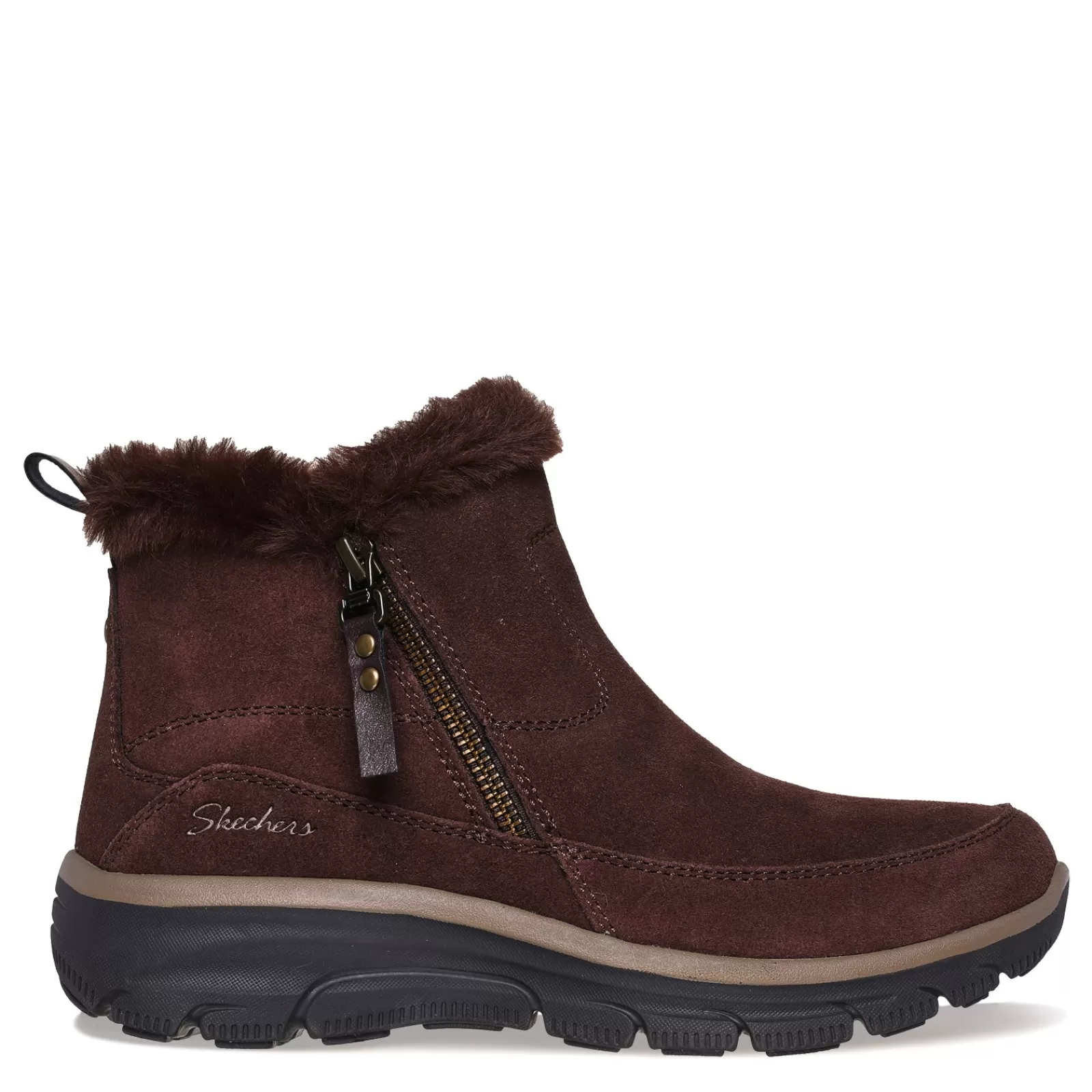 Hot Skechers Women's , Relaxed Fit: Easy Going - Cool Zip Boot Chocolate