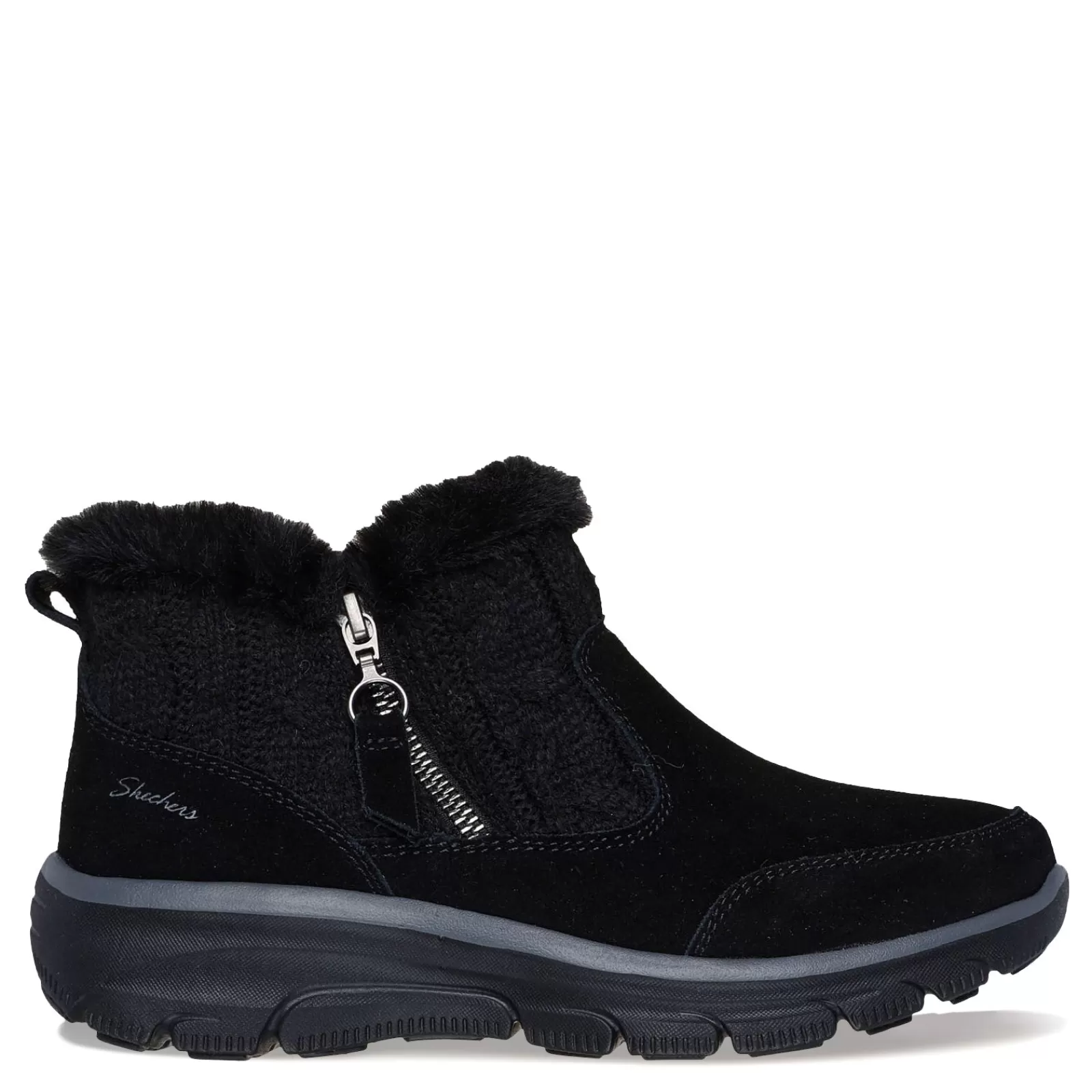 Outlet Skechers Women's , Relaxed Fit: Easy Going - Cozy Inn Boot Black/Black