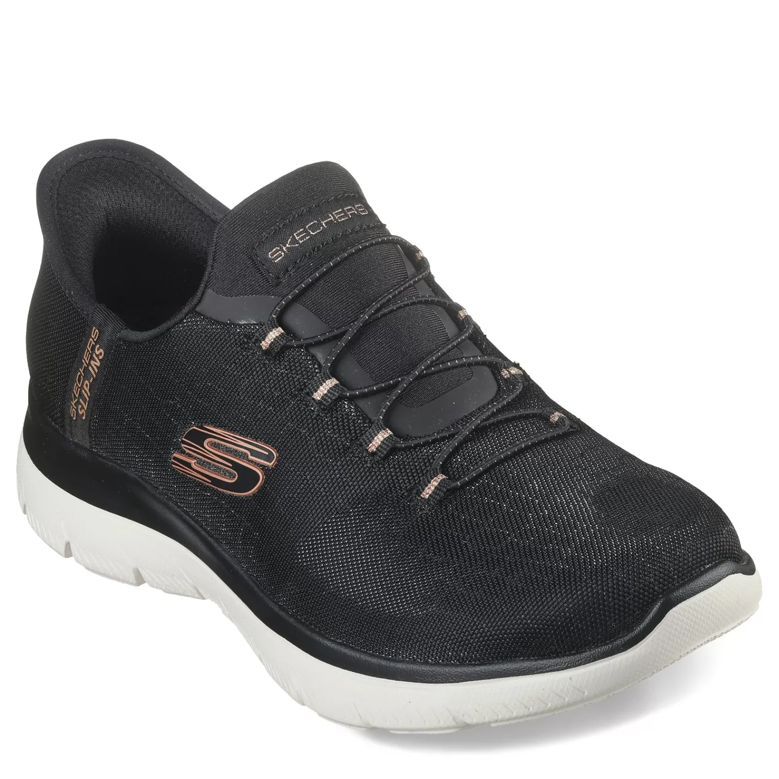 Best Sale Skechers Women's , Slip-ins: Summits - Classy Night Sneaker Black Rose Gold