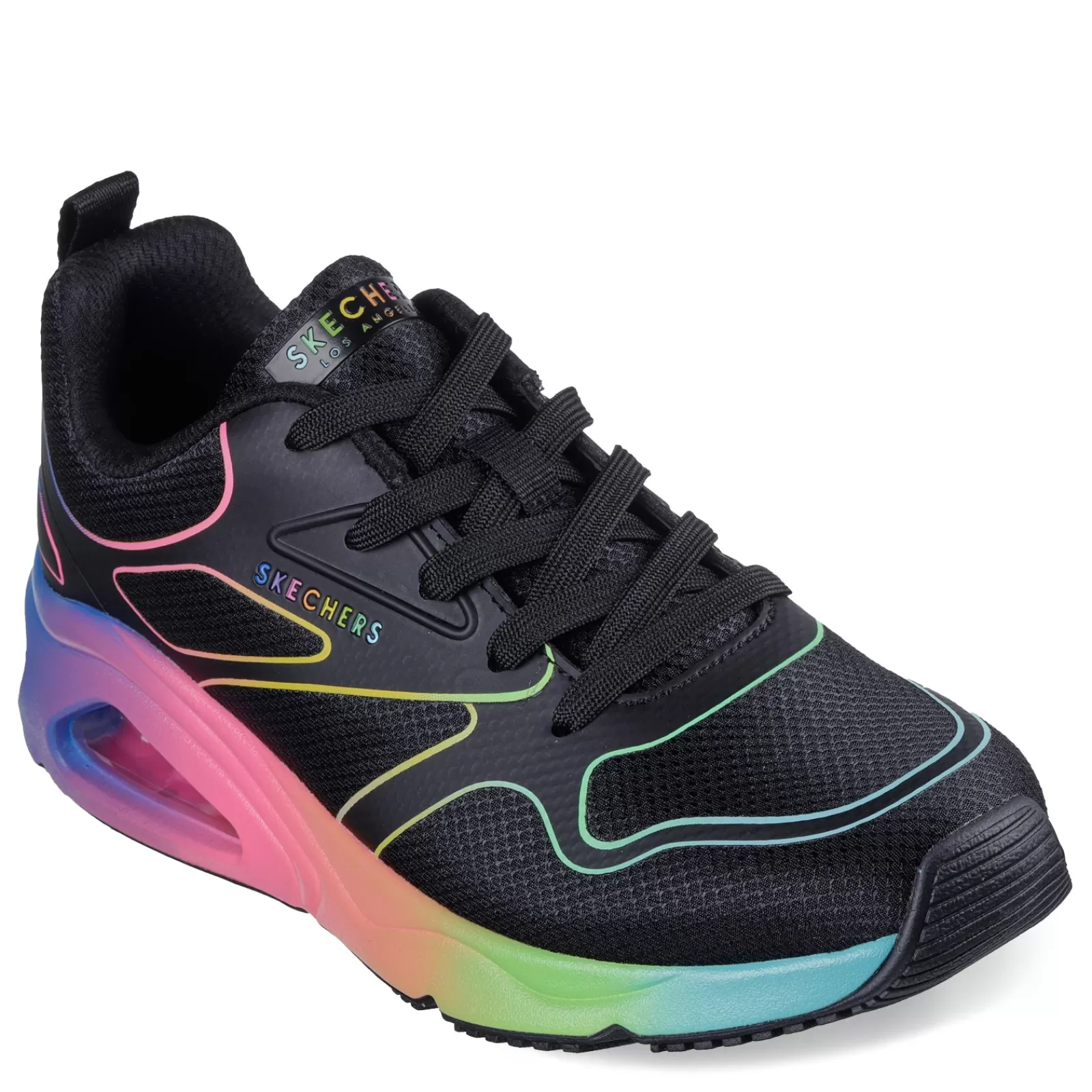 Shop Skechers Women's Street, Tres-Air Uno - Rainbow Roads Sneaker Black Multi