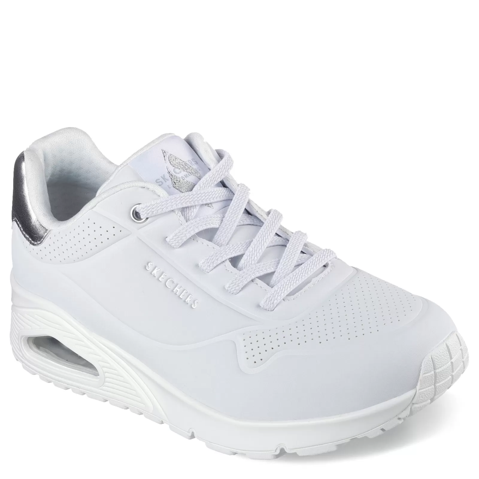 Outlet Skechers Women's Street, Uno-Shimmer Away Sneaker White Silver