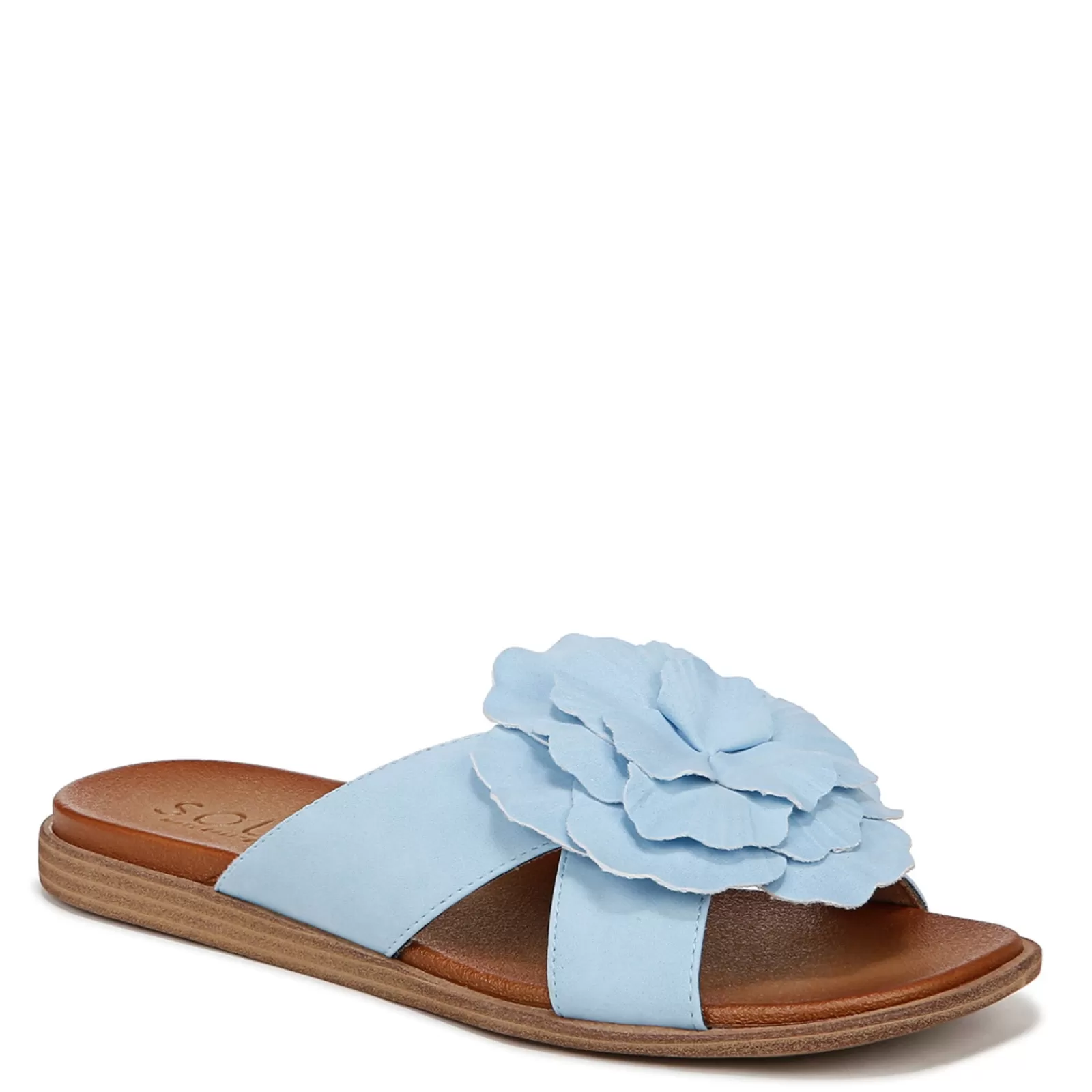 Best Sale SOUL Naturalizer Women's , Joyful Slide Light Blue Faux Leather