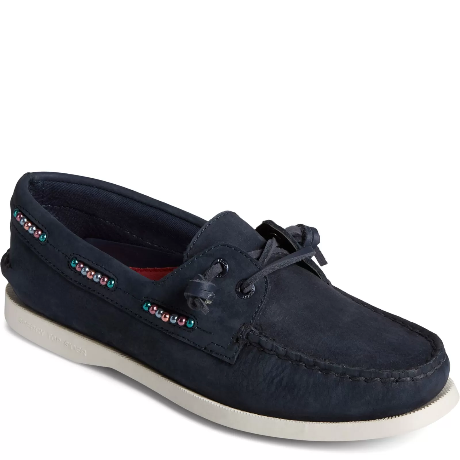 Best Sale Sperry Women's , Authentic Original 2-Eye Beaded Boat Shoe Navy