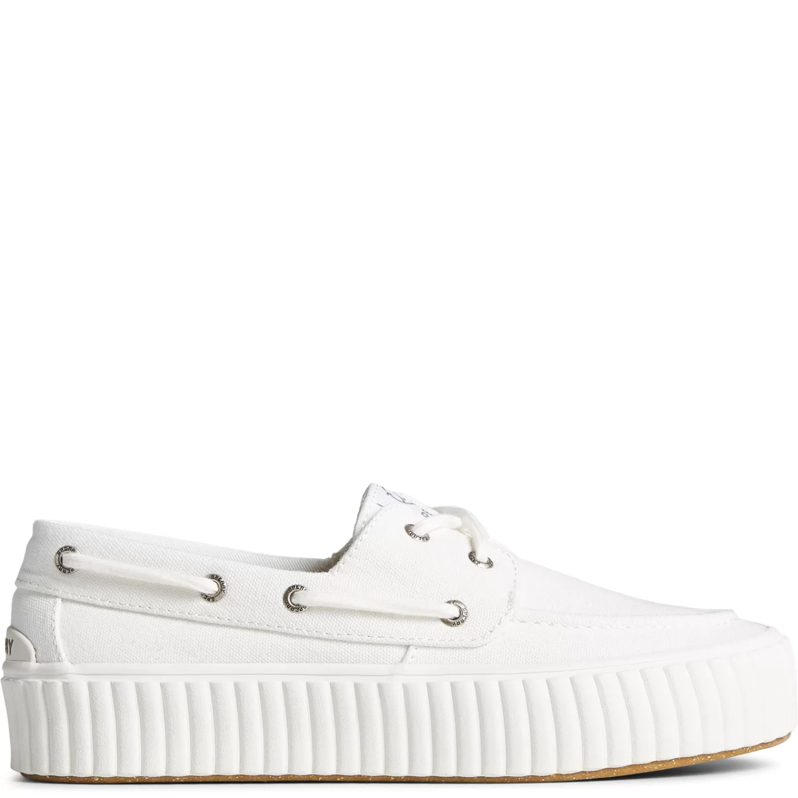 Store Sperry Women's , Pier Wave Boat Platform Sneaker White