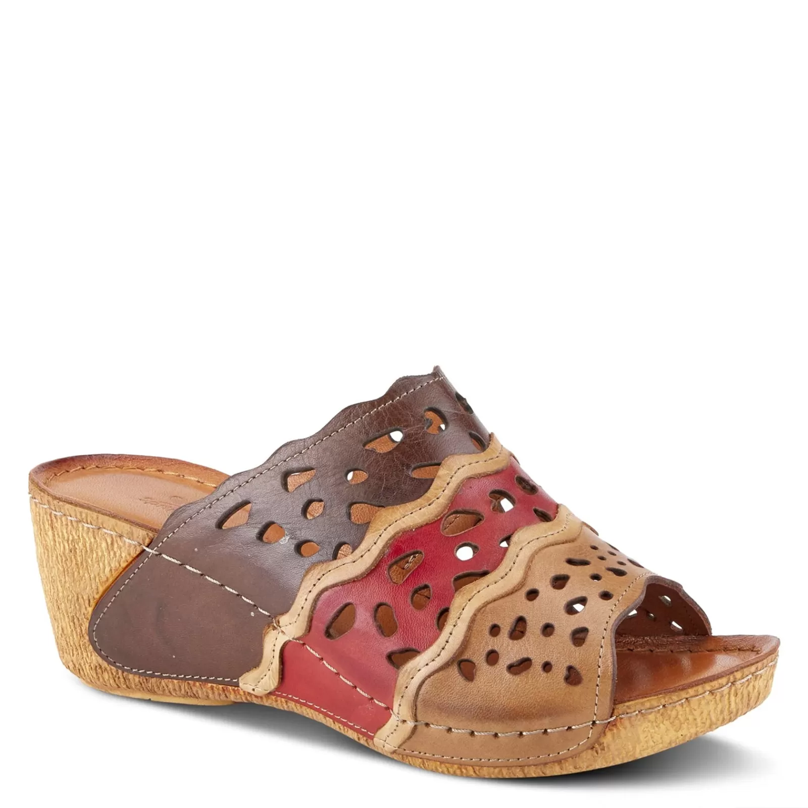 Sale Spring Step Women's , Footy Sandal Brown Multi