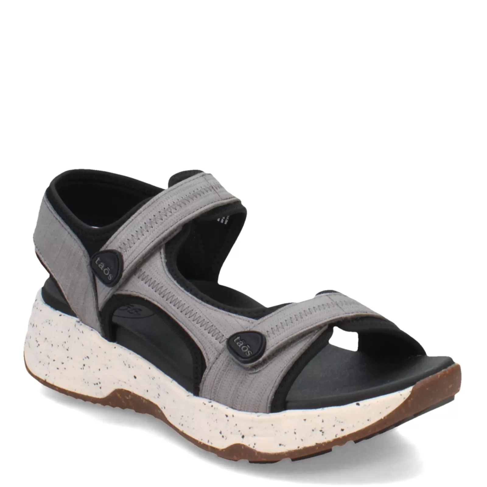 Cheap Taos Women's , Super Side Sandal Grey Emboss