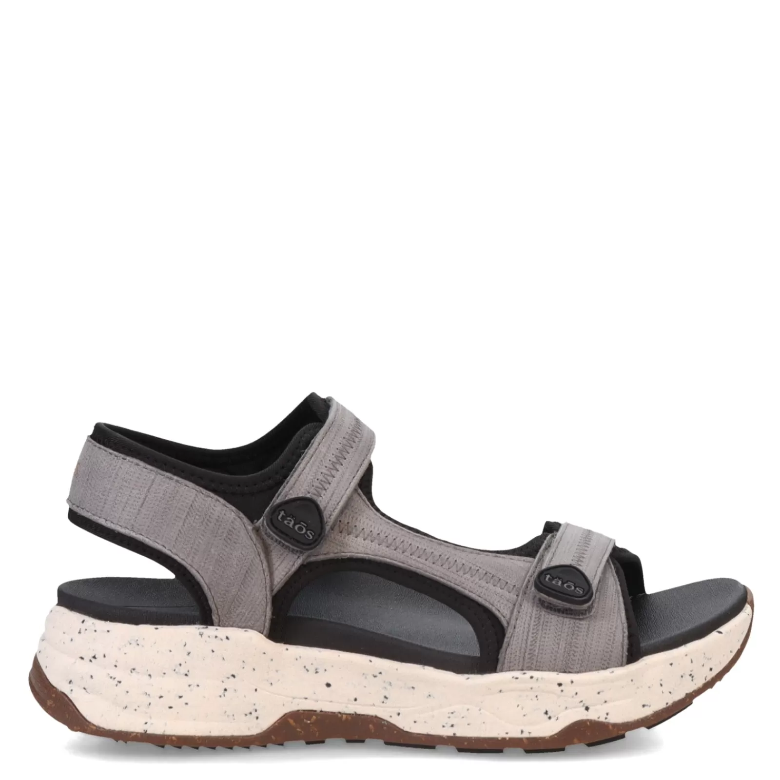 Cheap Taos Women's , Super Side Sandal Grey Emboss