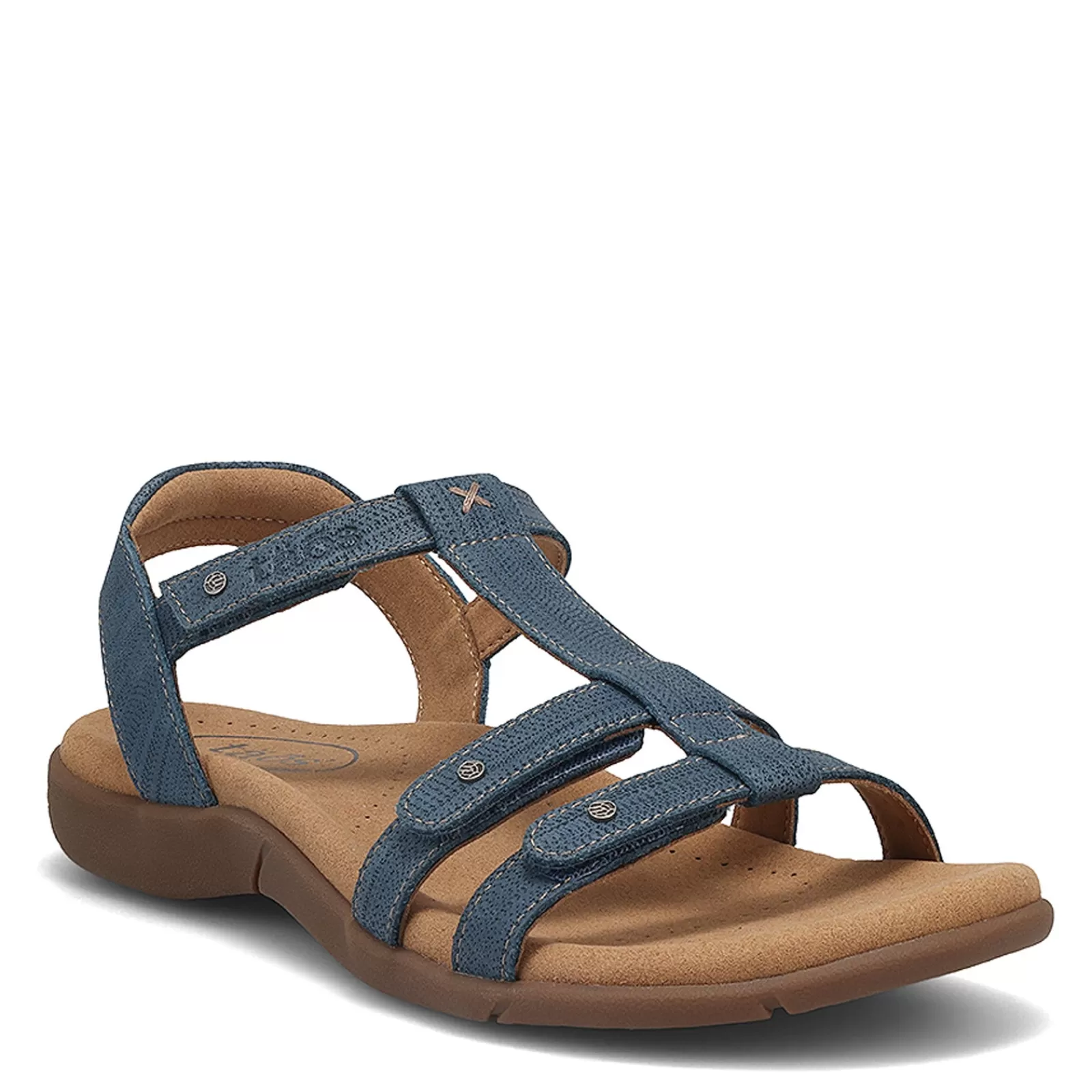 Cheap Taos Women's , Trophy 2 Sandal Blue Emboss