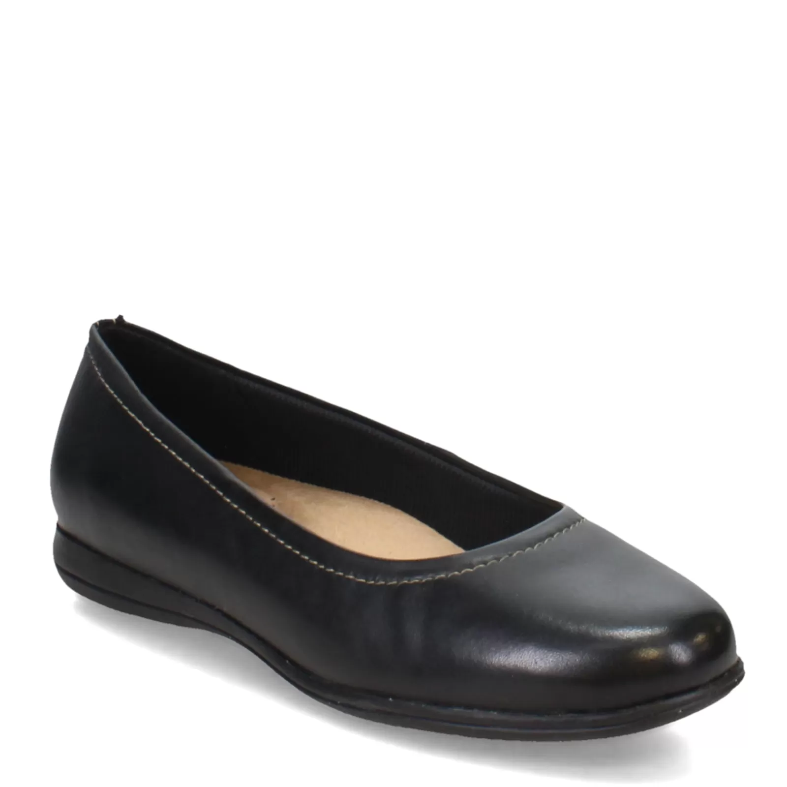 Store Trotters Women's , Darcey Flat Black Leather