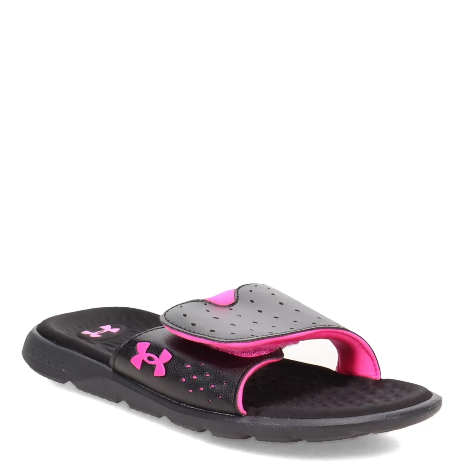 Cheap Under Armour Women's , Ignite 7 Slide Sandal Black/Black/Rebel Pink