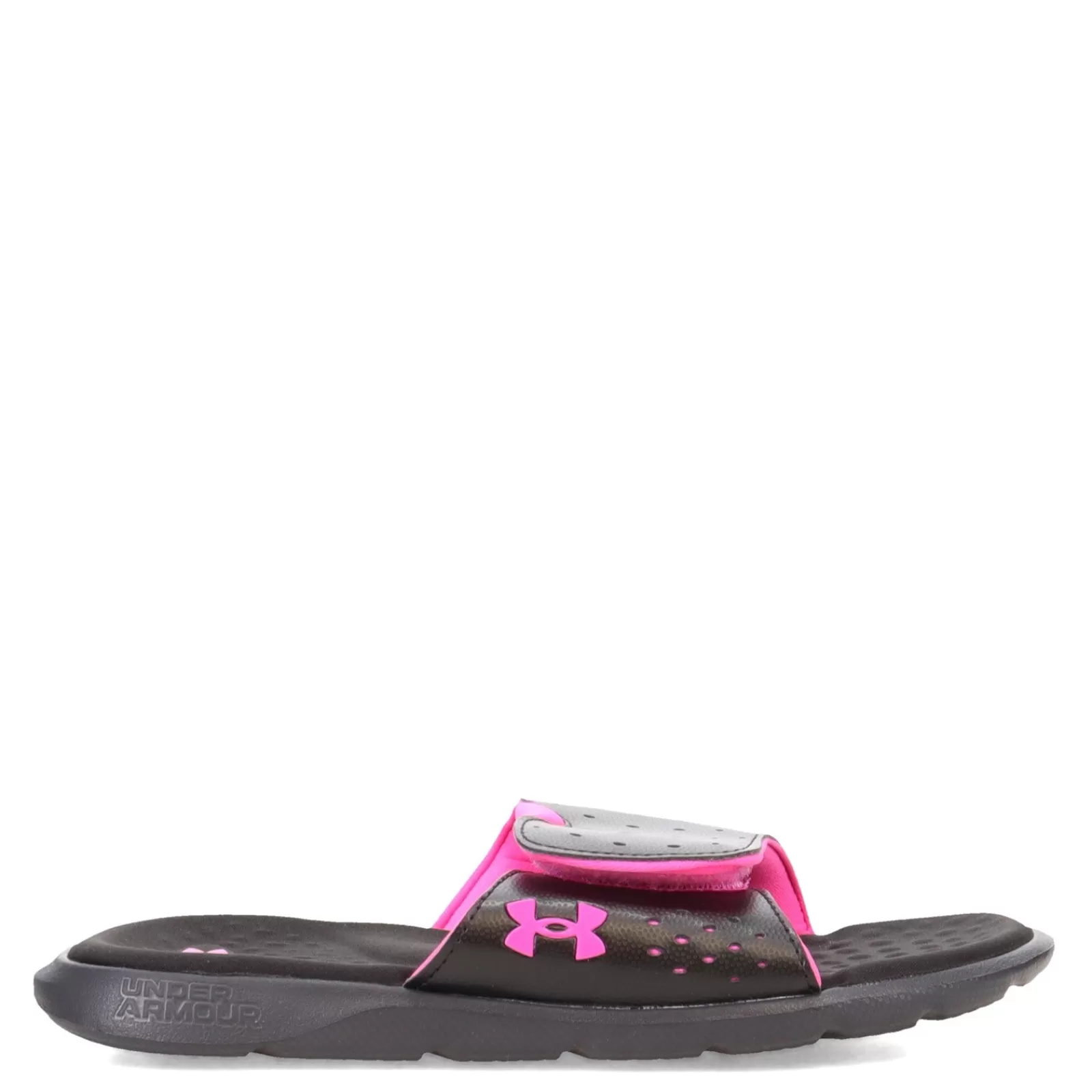 Cheap Under Armour Women's , Ignite 7 Slide Sandal Black/Black/Rebel Pink