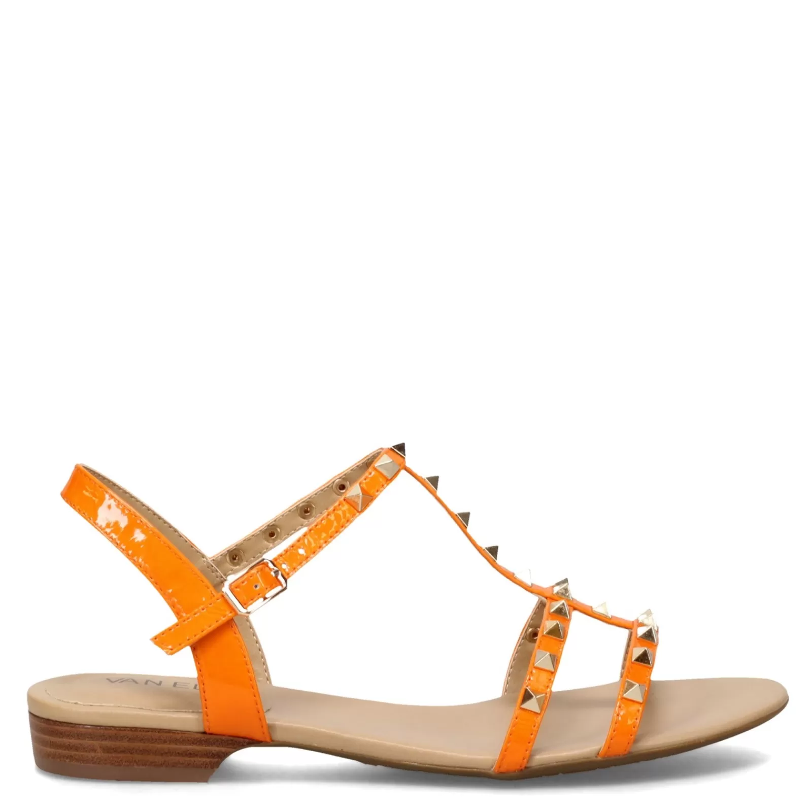 Hot Vaneli Women's , Brunel Sandal Orange Wrinkle Patent