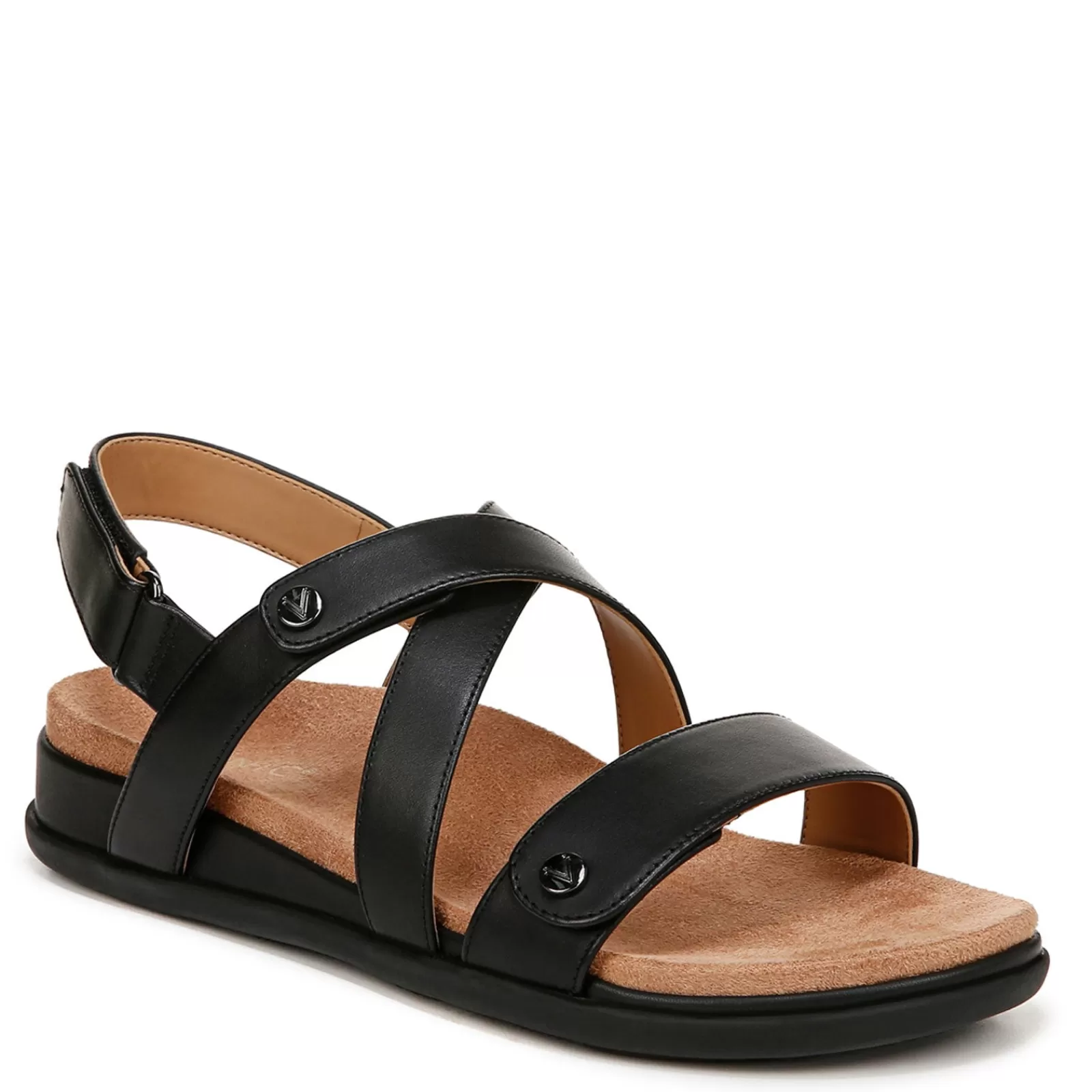 New Vionic Women's , Cypress Sandal Black Leather