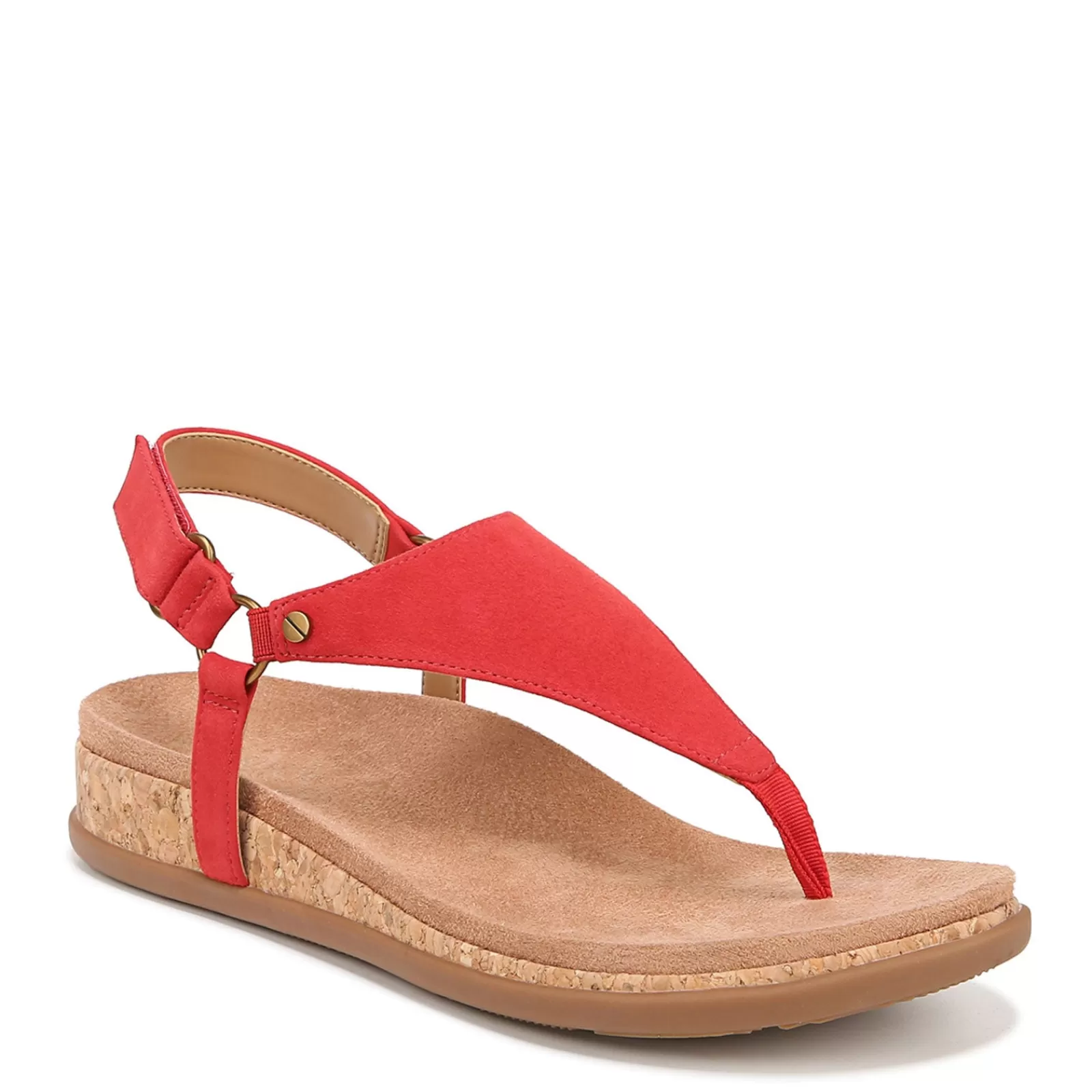 New Vionic Women's , Kirra II Sandal Red Suede