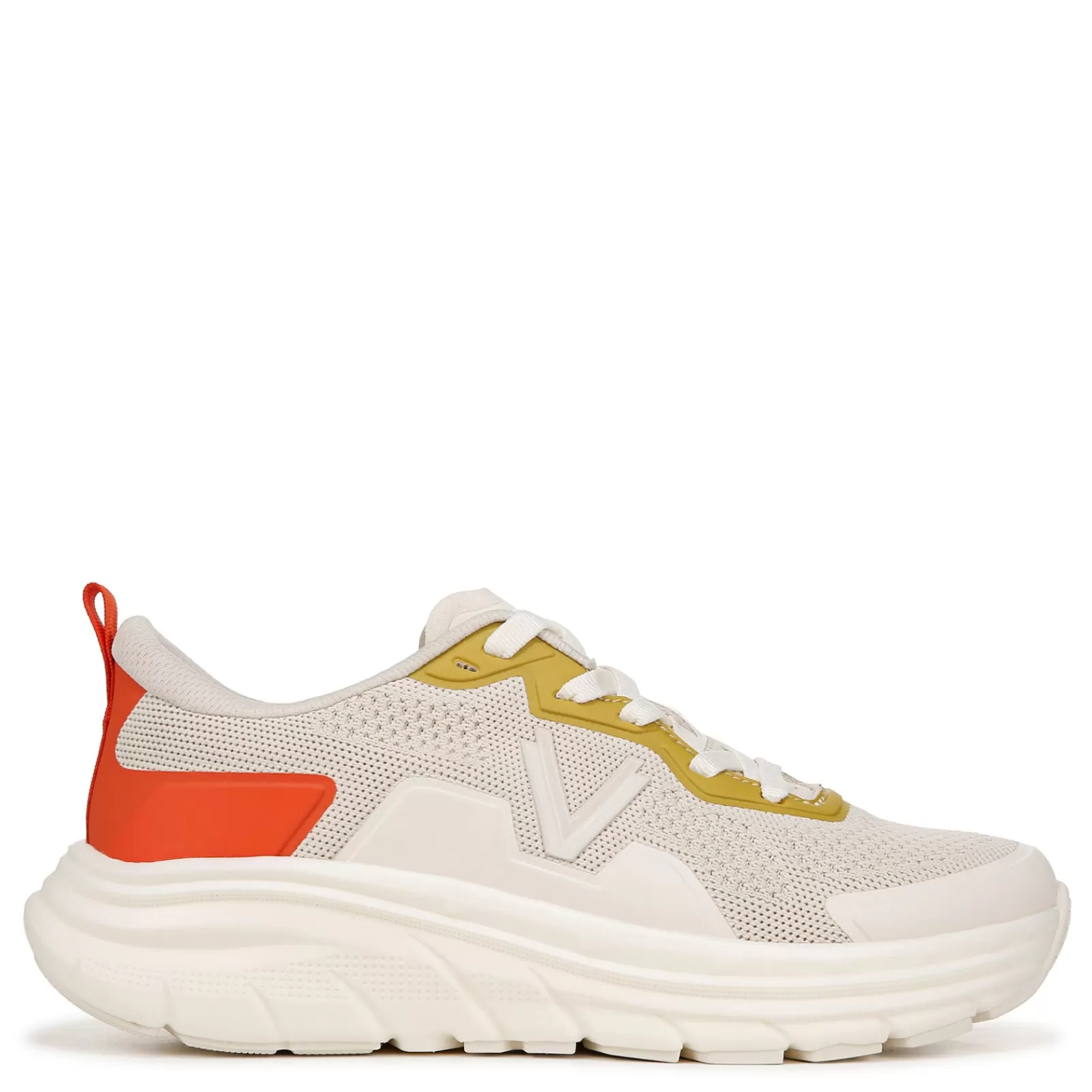 Fashion Vionic Women's , Walk Max Sneaker Cream/Tangerine Tango White Pu