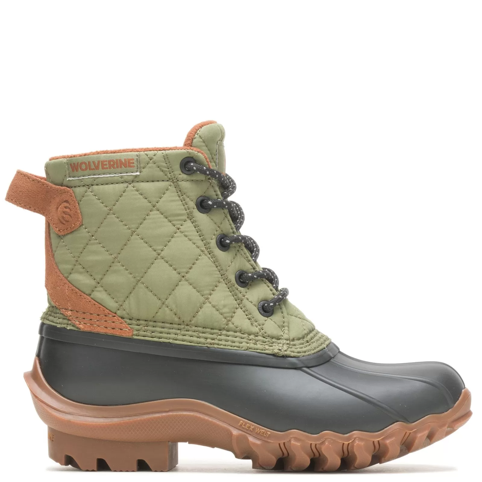 Discount Wolverine Women's , Torrent Quilted Duck Boot Green